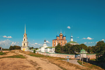 Wall Mural - Summer view of Ryazan Kremlin and Spaso-Preobrazhensky monastery in Ryazan city, Russia