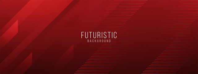 Abstract red maroon geometric banner background with diagonal shape and line stripes layers. vector illustration