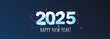 2025. Happy new year 2025 with Christmas unique number logo concept. 2025 new year celebration banner template for social media post, calendar and cover banner with snow. Golden Gradient Numbers.