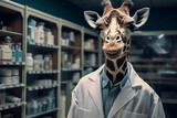 Fototapeta Zwierzęta - Generative AI image of wild animal in pharmacy