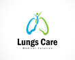 lungs care logo creative health design concept people ,medical clinic solution
