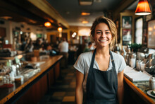 Portrait Of A Waitress In A Traditional Diner.