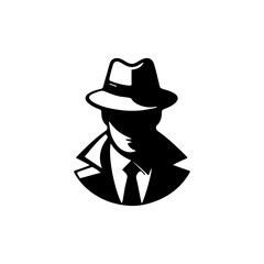 Simple Clean Detective Theme logo Vector Black