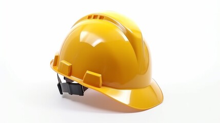 Yellow safety helmet isolated on white background Ai Generative