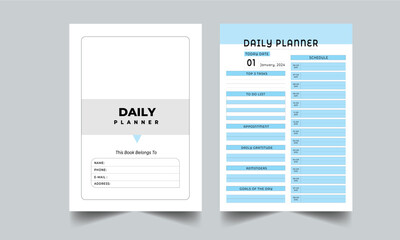 Wall Mural - Daily Planner, Planner 365 Days, with cover page layout design template