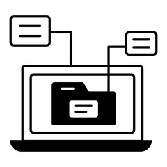 Canvas Print - Handy line style icon of laptop security 
