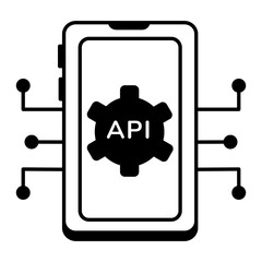 Canvas Print - Premium mobile api line icon 