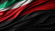 Palestine flag of silk with copyspace for your text or images and black background -3D illustration