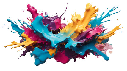 colorful paint splash isolated on white background