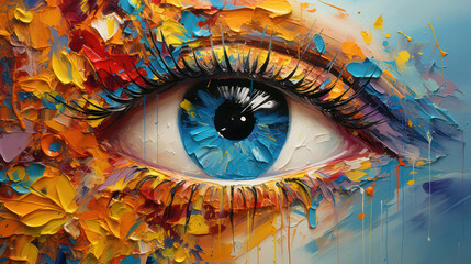 Wall Mural - Closeup female background eye beauty women macro