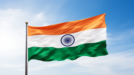 Wall Mural - India flag. Flag with a beautiful glossy silk texture.
