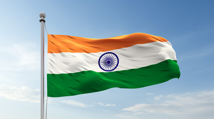 Wall Mural - India flag. Flag with a beautiful glossy silk texture.
