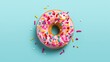 sugar frosted donut food illustration glaze treat, indulgence delicious, pastry breakfast sugar frosted donut food