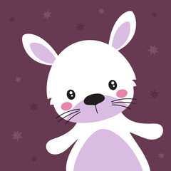 Wall Mural - card for kids with cute rabbit