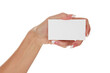 © Nobilior - Woman's hand holding a business card, isolated