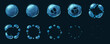 © Tartila - Soap bubble animation. Cartoon bubble blowing and popping, foam and water sphere effect, 2D game sprite asset. Vector water bubble sequence