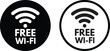© cool vp - Wi fi zone sign . Free wifi icon set in two styles isolated on white background . Wireless hotspot network sign