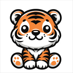 tiger cartoon character ,Cute Baby Tiger cartoon vector design , baby tiger cartoon 