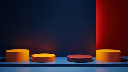 Poster - Abstract minimalist room in pastel colors Model product display A stage for exhibitions.