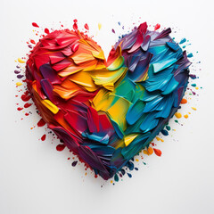 Canvas Print - colorful heart shape