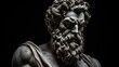 Abstract ancient roman, greek stoic person with a muscular body, marble, stone sculpture, bust, statue. Modern stoicism. Great for fitness or stoic quotes.