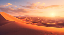 Portrait Illustration Of Desert A Camel Background