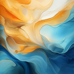 Sticker - blue and honey color gradient abstract background