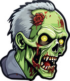 Fototapeta Dinusie - Cute Zombie. Cartoon Style. Vector