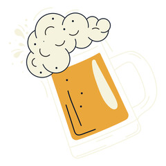 Wall Mural - Colored beer glass icon with foam Vector