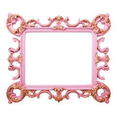 Wall Mural - Gold and pink picture frame isolated