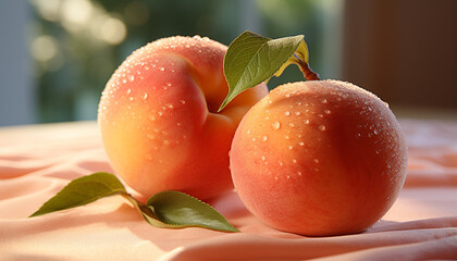 Canvas Print - Freshness and sweetness in a juicy orange fruit generated by AI