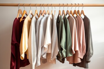 rack clothing hang Clothes hanger garment wear store fashion shop retail dress colourful shirt collection outfit display closet woman fabric casual attire style boutique sale colours jacket female