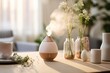 an aroma diffuser on a table in a living room