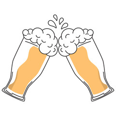 Wall Mural - Beer glasses cheer icon Vector