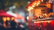 © DELstudio - Generative AI, Food truck street festival, blurred lights background, atmospheric bokeh, muted colors