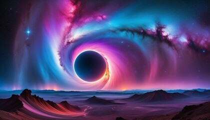 AI generated illustration of a stunning photograph of two planets situated in the vastness of space