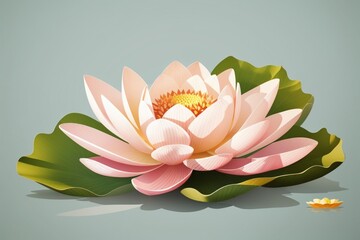 Lotus. Water lily. Drawing a realistic water lily