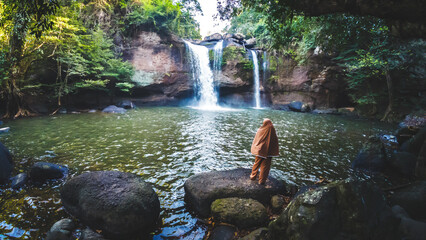 Wall Mural - Beautiful Haew Suwat Waterfall at Khao Yai National Park Thailand