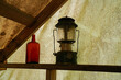 Oil lamp on a shelf of Liarsville, a former boomtown created in the 19th century for journalists who came to cover the Klondike Gold Rush in southeast Alaska
