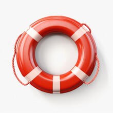 Lifebelt Isolated On White Background For Water Safety - Life Preserver, Buoy, Ring, Saver And Float