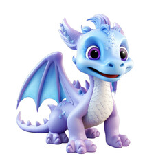 Wall Mural - 3d model cute dragon toy isolated on transparent or white background, png