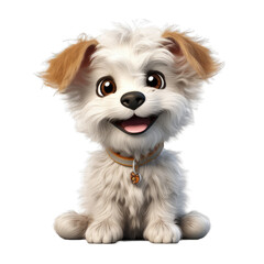 Wall Mural - 3D model cute dog toy isolated on transparent or white background, png