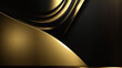 Abstrakter luxuriöser schwarzgoldener Hintergrund. Moderner dunkler Banner-Vorlagenvektor mit geometrischen Formmustern. Futuristisches digitales Grafikdesign