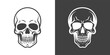 © gomolach - Vector Black and White Skull Icon Set Closeup Isolated. Skulls Collection with Outline, Cut Out Style in Front View. Hand Drawn Skull Head Design Template