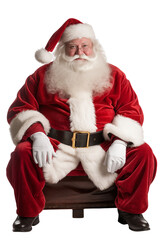 santa claus sitting on a chair