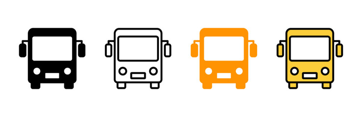 Bus icon set vector. bus sign and symbol. transport symbol