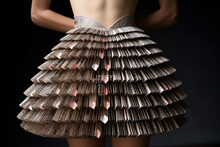 A Skirt Made From The Pages Of Love Poems, Artistically Folded Into Heart Shapes