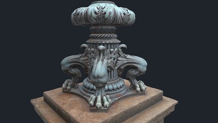 3d model, lantern stand near the Westmoreland County Courthouse in 2 N Main St, Greensburg, PA 15601