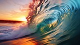 Fototapeta Morze - An The beauty of the abstract waves in the colorful river and sea meet during the high and low tides.