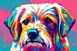 colorful art dog head with pop art style isolated background. wpap style